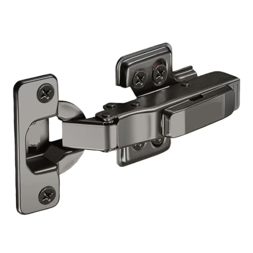 WAFOHSR 1pc Kaltwalzen Stahl Möbel Scharnier Schwarz-Grau Tür Hydraulische Scharniere Dämpfer Puffer Absenkautomatik for Schrank Hardware (822-3 Full Overlay) von WAFOHSR