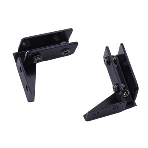 WAFOHSR 2 Stück Nicht Perforierte Glastürscharniere, Vitrine, Weinschrank, Rotierende Welle, Glasklammern, Möbeltürscharnier-Hardware (Black) von WAFOHSR