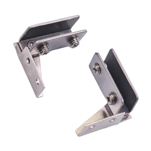 WAFOHSR 2 Stück Nicht Perforierte Glastürscharniere, Vitrine, Weinschrank, Rotierende Welle, Glasklammern, Möbeltürscharnier-Hardware (Silver) von WAFOHSR