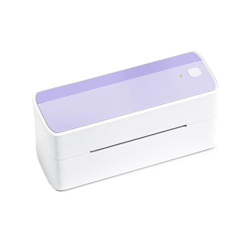 WAFOHSR Bluetooth 118mm Versand Thermo Etikettendrucker Aufkleber Drucker Tragbare Adresse Porto Etikettendrucker Maschine Weit Verbreitet Einfach Zu Bedienen(White Purple) von WAFOHSR