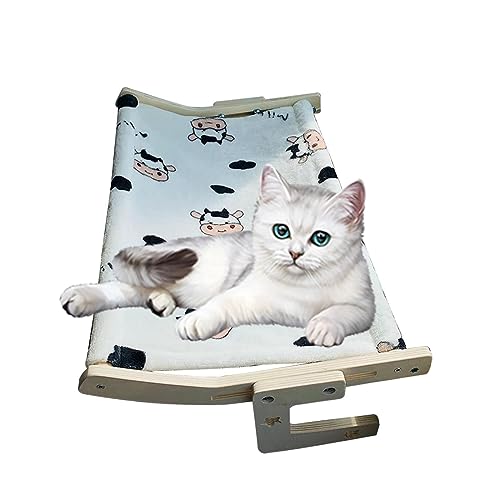 WAFOHSR Katzenfenster-Sitzstange, Katzenfenster-Hängematte, Fenstersitz, Katzenregal for Hauskatzen KatzenhäNgematte(L Cow 50x40x20cm) von WAFOHSR