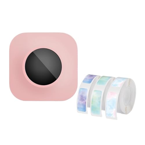 WAFOHSR Q30S Etikettendrucker, Mini-Taschen-Bluetooth-Thermoetikettendrucker, DIY-Datumsaufkleber-Etikettenmaschine, Verschiedene Etikettenpapiere Einfach Zu Bedienen(Pink D) von WAFOHSR