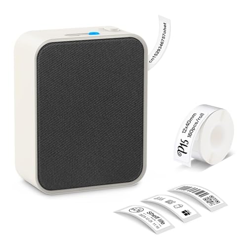WAFOHSR Thermo-Etikettendrucker P15 Etikettiergerät Kabelloser Bluetooth-Etikettendrucker Einfach Zu Bedienen(Black Cloth) von WAFOHSR