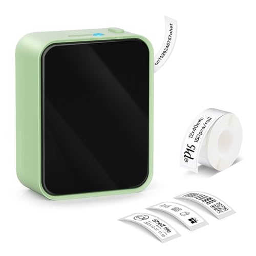 WAFOHSR Thermo-Etikettendrucker P15 Etikettiergerät Kabelloser Bluetooth-Etikettendrucker Einfach Zu Bedienen(Green) von WAFOHSR