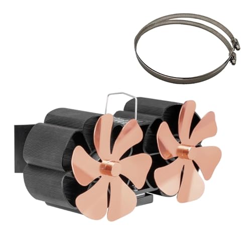 Wärmebetriebener Ofenventilator, 12 Flügel, Größerer Luftstrom, Wärmebetriebener Ofen, Umweltfreundlicher Und Effizienter Holzofen Einfach Zu Bedienen(Brown) von WAFOHSR