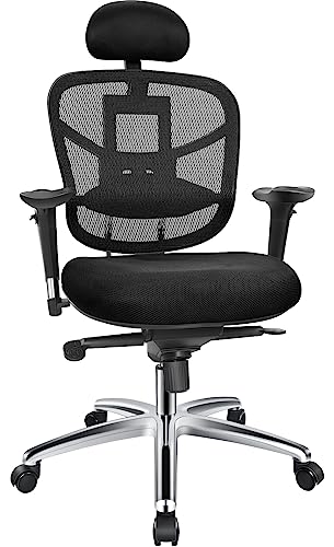 WAFTING Bürostuhl Ergonomischer Stuhl, Verstellbare Rückenlehne Schreibtischstuhl mit 3D Kopfstütze, 2D hohe Rückenlehne, Höhenverstellbar, 150kg Belastbarkeit, Erwachsenenarbeitsstuhl, Schwarz von WAFTING