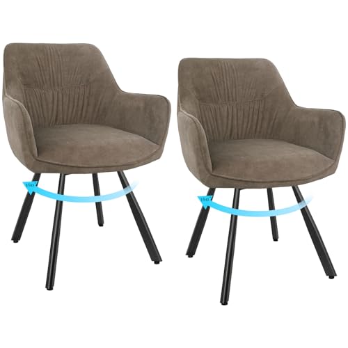 WAFTING Esszimmerstuhl 2er Set drehbar, Armlehnstuhl drehbar 180°,Moderner Polsterstuhl Stuhl Samt, Stühle für Esszimmer,Küchenstuhl für Wohnzimmer, Arbeitszimmer,Schlafzimmer,Braun WAFTING Esszimmerstuhl 2er Set drehbar, Armlehnstuhl drehbar 180°,Moderner Polsterstuhl Stuhl Samt, Stühle für Esszimmer,Küchenstuhl für Wohnzimmer, Arbeitszimmer,Schlafzimmer,Braun von WAFTING
