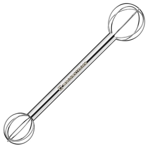 Wagensteiger Doppelendiger Mini-Schneebesen aus Edelstahl mit gravierten Maßen, ideal zum Mischen von Miso, koreanischer Doenjang-Paste, Saucen und kleinen Mengen Teig (15 ml / 30 ml) von WAGENSTEIGER
