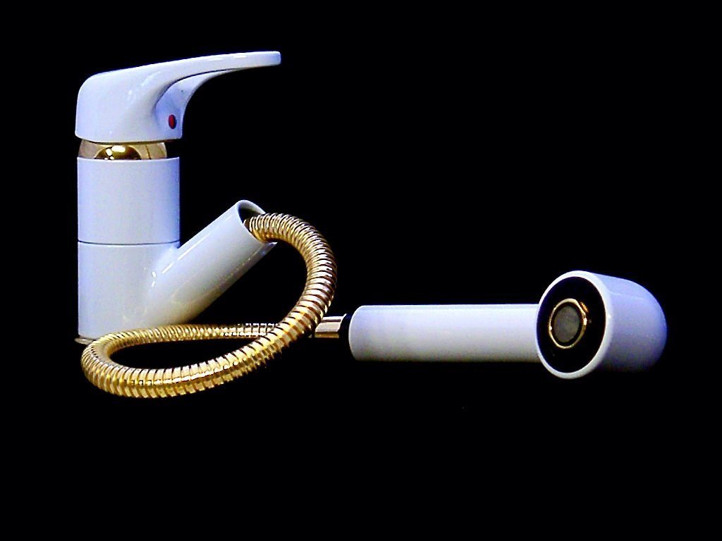 WAGNER® Küchenarmatur Einhebel Spültisch, Küchenarmatur, Wasserhahn mit Brause Hochdruck farbig von WAGNER®