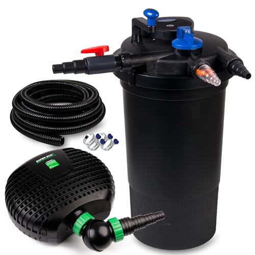 Wagner Green Teichfilter-Set GPF 15000 | Druckfilter Komplettset mit Pumpe 63 Watt, UVC Teichklärer Lampe und Teichschlauch von WAGNER GREEN Alles für den Gartenteich