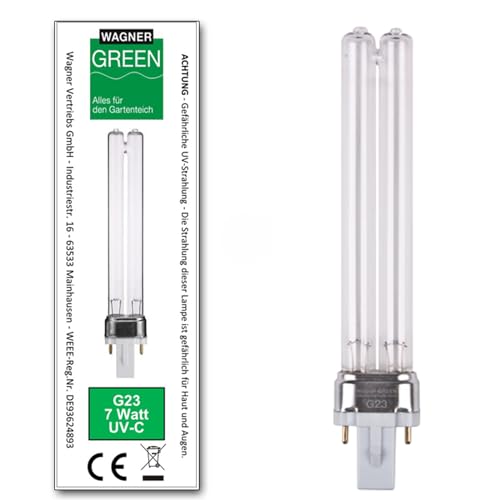 Wagner Green UVC Ersatzlampe Sockel G23 PL-S Wasserklärer Leuchtmittel Lampe Teich Filter (7 Watt) von WAGNER GREEN Alles für den Gartenteich