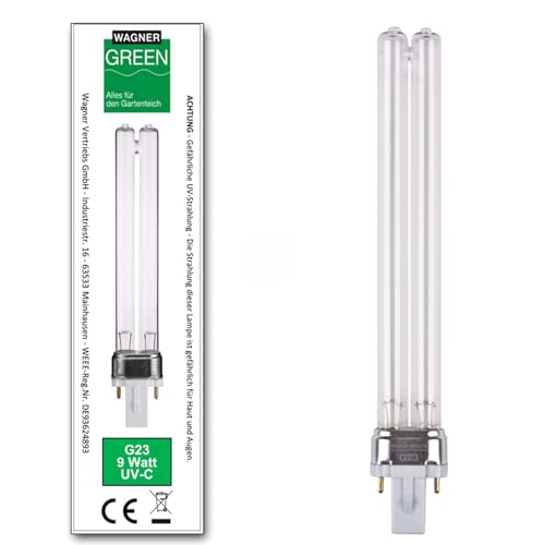 Wagner Green UVC Ersatzlampe Sockel G23 PL-S Wasserklärer Leuchtmittel Lampe Teich Filter (9 Watt) von WAGNER GREEN Alles für den Gartenteich