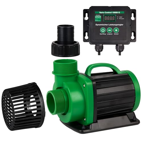 regelbare Teichpumpe Vario Control 10000-S | WAGNER GREEN eco Filterpumpe mit 10.000 l/h | regulierbar mit externem Controller | einsetzbar als Bachlaufpumpe oder Wasserfallpumpe von WAGNER GREEN Alles für den Gartenteich