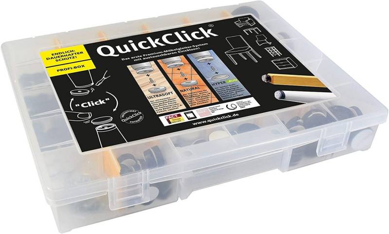 WAGNER design yourself Klick-Gleiter QuickClick® Möbelgleiter PROFI BOX 432-teiliges Set I Optimaler Schutz für Ihre Böden I Basisteile zum Kleben und Schrauben I Verschiedene Gleiteinsätze für unterschiedliche Böden, (432-St) von WAGNER design yourself