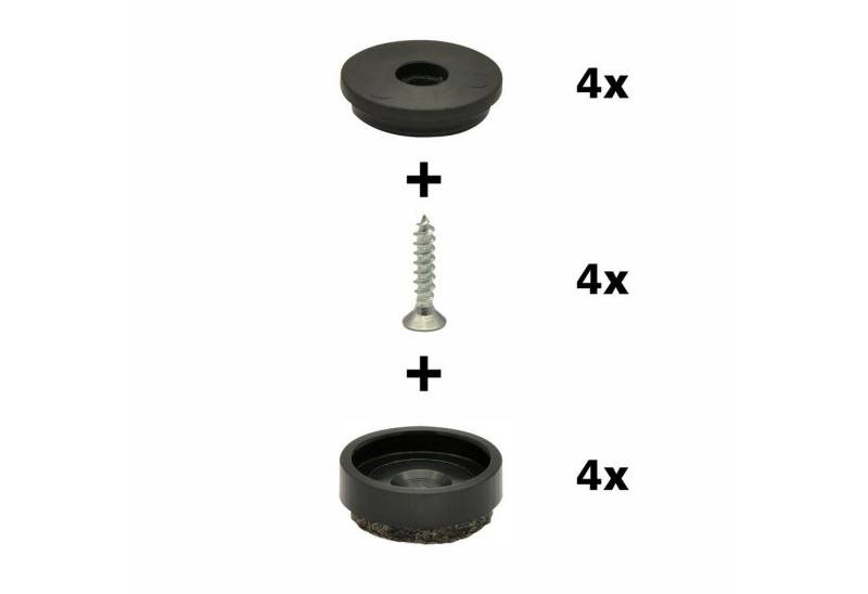 WAGNER design yourself Klick-Gleiter QuickClick® Stuhlgleiter, Filzgleiter, Möbelgleiter I 4er-Set zum Anschrauben I 4x Basis + Schraube + Gleiteinsatz austauschbar - Wollfilz ULTRASOFT SLIM (flach) - Durchmesser Ø 17, 20, 25 mm - Made in DE von WAGNER design yourself