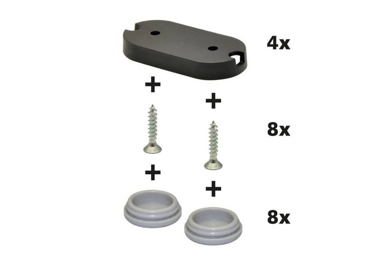 WAGNER design yourself Klick-Gleiter QuickClick® Stuhlgleiter Filzgleiter I 4er-Set zum Anschrauben I 4x Basis + 8x Schraube+Gleiteinsatz austauschbar - Kunststoff HYPER - Made in DE von WAGNER design yourself