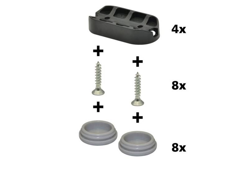 WAGNER design yourself Klick-Gleiter QuickClick® Stuhlgleiter I 4er-Set zum Anschrauben, für Freischwinger mit Rundrohr I 4x Basis + 8x Schraube+Gleiteinsatz austauschbar - Kunststoff HYPER - Made in DE von WAGNER design yourself