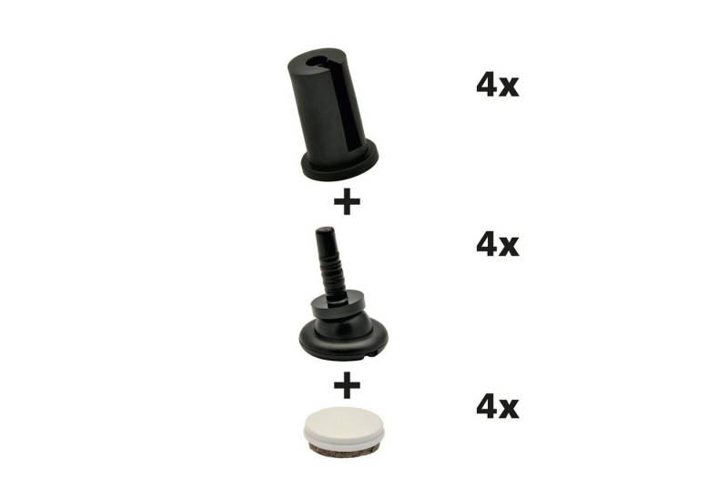 WAGNER design yourself Klick-Gleiter QuickClick® Stuhlgleiter wendbar Wollfilz + Kunststoff - SILENCER - 4er-Set zum Einstecken in Rundrohre - DUO - Innen Ø 14 & 17 mm / Außen Ø 18 & 20 mm - Made in DE von WAGNER design yourself