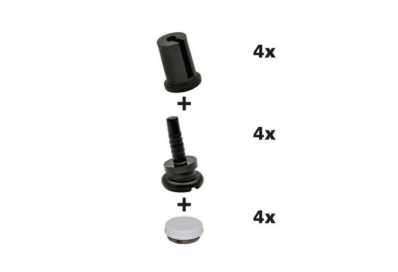 WAGNER design yourself Klick-Gleiter QuickClick® Stuhlgleiter wendbar Wollfilz + Kunststoff - SILENCER - 4er-Set zum Einstecken in Rundrohre - DUO - Innen Ø 14 & 17 mm / Außen Ø 18 & 20 mm - Made in DE von WAGNER design yourself