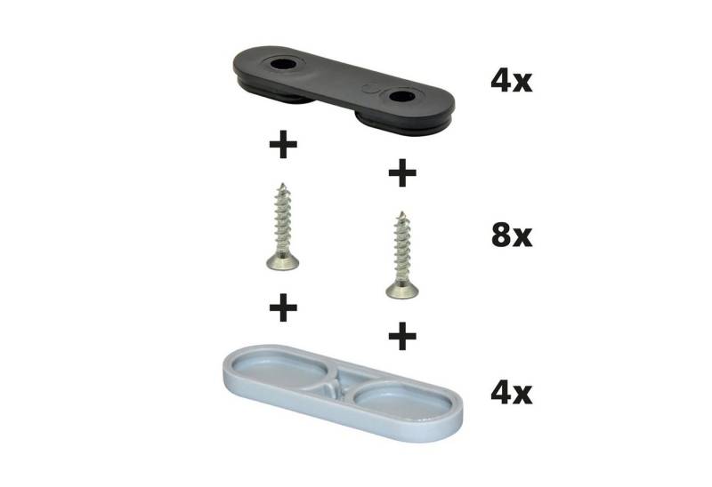 WAGNER design yourself Klick-Gleiter QuickClick® TANDEM Stuhlgleiter Kunststoffgleiter I 4er-Set zum Anschrauben I 4x Basis + 8x Schraube + 4x Gleiteinsatz austauschbar - Kunststoff HYPER - 39 x 12 mm - Made in DE von WAGNER design yourself