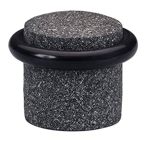 WAGNER Bodentürstopper TOWER - Durchmesser Ø 39 x 36 mm, Holz in Granit-Optik, Softanschlag aus thermoplastischem Kautschuk, schwarz, zum Schrauben inklusive Montagematerial - 15508411 von WAGNER design yourself