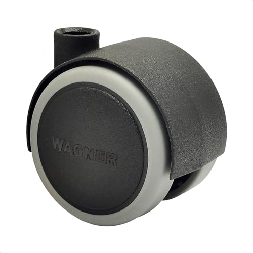 WAGNER Design Möbelrolle/Lenkrolle/Doppelrolle - soft - Durchmesser Ø 40 mm, Bauhöhe 45 mm, schwarz, Tragkraft 35 kg - 01072601 von WAGNER