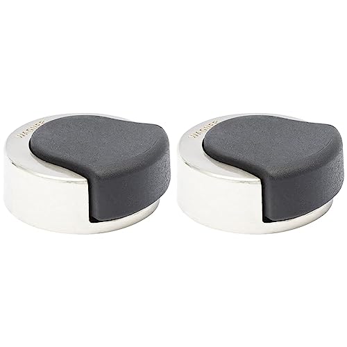 WAGNER Design-Türstopper - SCREW - Metall gebürstet, thermoplastischer Kautschuk, Durchmesser Ø 38 x 15 mm - 15514811 (Packung mit 2) von WAGNER