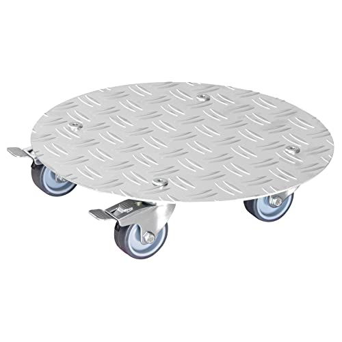WAGNER Pflanzenroller ALASKA Ø 30 x 7,5 cm I Blumenroller für Außenbereich + Innenbereich I Kübelroller Aluminium I 2 Total-Feststeller I Tragkraft 100 kg I Made in DE - 20700501 von WAGNER design yourself