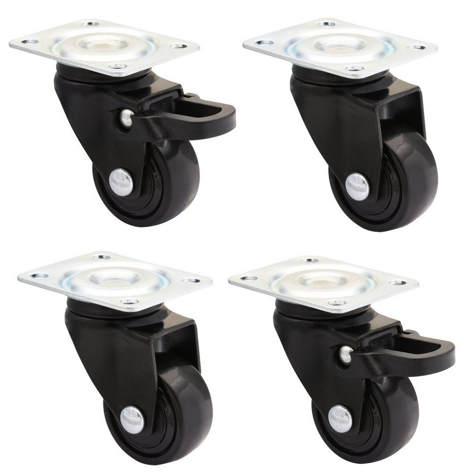 WAGNER design yourself Lenkrolle 3C - 4er Set - 2 Lenkrollen mit und 2 Lenkrollen ohne Bremse - schwarz, Softlauffläche, Durchmesser Ø 25 mm, Tragkraft 12 kg / Rolle WAGNER design yourself Lenkrolle 3C - 4er Set - 2 Lenkrollen mit und 2 Lenkrollen ohne Bremse - schwarz, Softlauffläche, Durchmesser Ø 25 mm, Tragkraft 12 kg / Rolle von WAGNER design yourself