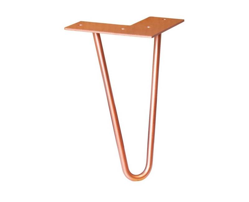 WAGNER design yourself Möbelfuß Möbelbein/Tischbein - HAIRPIN LEG - Retro Style - 12 x 12 x 20 cm in diversen Farben, Bein konisch/schräg verlaufend, mit integrierter Anschraubplatte von WAGNER design yourself