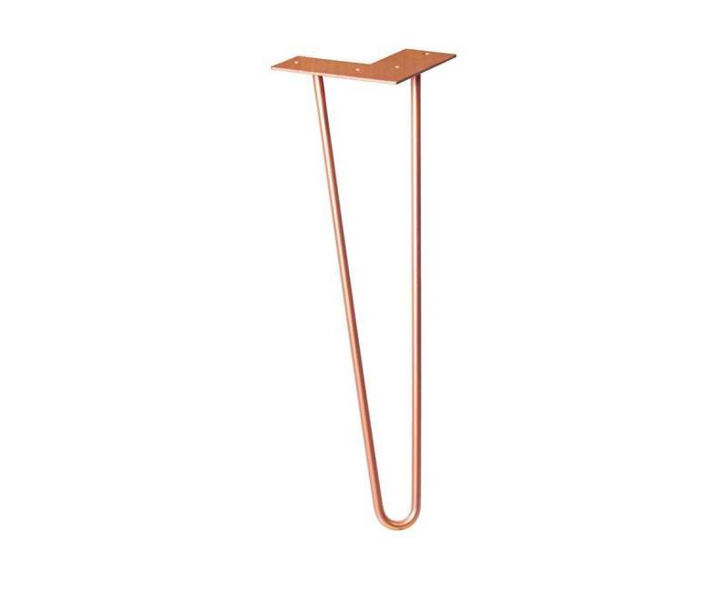 WAGNER design yourself Möbelfuß Möbelbein/Tischbein - HAIRPIN LEG - Retro Style - 12 x 12 x 40 cm in diverse Farben, Bein konisch/schräg verlaufend, mit integrierter Anschraubplatte von WAGNER design yourself