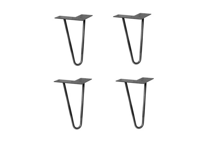 WAGNER design yourself Möbelfuß Möbelbein/Tischbein - HAIRPIN LEGS 4er Set - Retro Style - 12 x 12 x 20 cm in diversen Farben, Bein konisch/schräg verlaufend, mit integrierter Anschraubplatte von WAGNER design yourself