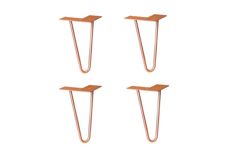 WAGNER design yourself Möbelfuß Möbelbein/Tischbein - HAIRPIN LEGS 4er Set - Retro Style - 12 x 12 x 20 cm in diversen Farben, Bein konisch/schräg verlaufend, mit integrierter Anschraubplatte von WAGNER design yourself