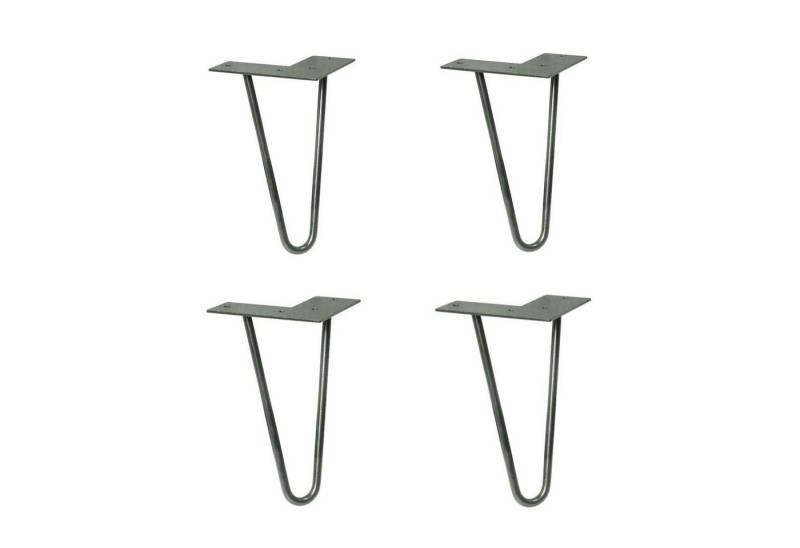 WAGNER design yourself Möbelfuß Möbelbein/Tischbein - HAIRPIN LEGS 4er Set - Retro Style - 12 x 12 x 20 cm in diversen Farben, Bein konisch/schräg verlaufend, mit integrierter Anschraubplatte von WAGNER design yourself