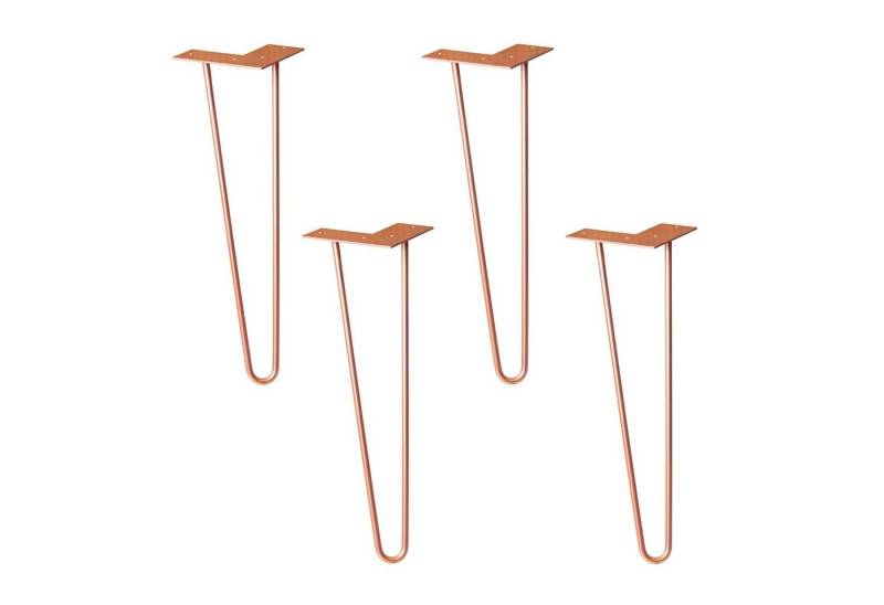 WAGNER design yourself Möbelfuß Möbelbein/Tischbein - HAIRPIN LEGS 4er Set - Retro Style - 12 x 12 x 40 cm in diversen Farben, Bein konisch/schräg verlaufend, mit integrierter Anschraubplatte von WAGNER design yourself