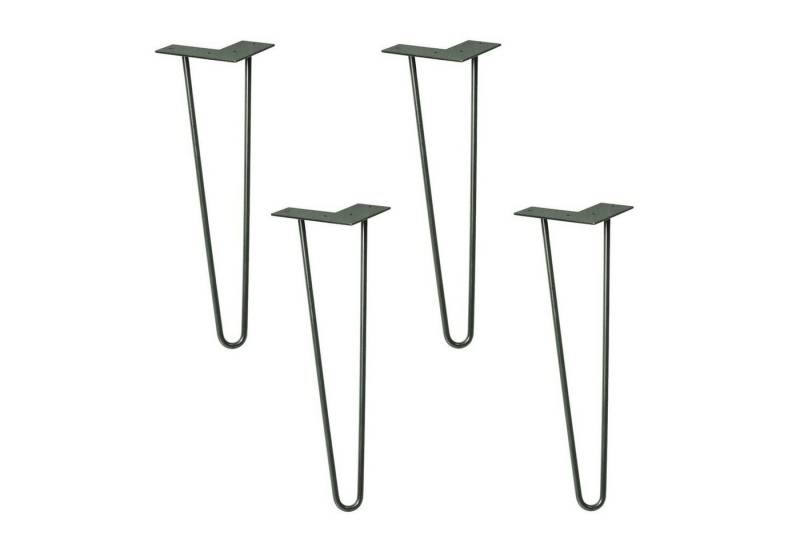WAGNER design yourself Möbelfuß Möbelbein/Tischbein - HAIRPIN LEGS 4er Set - Retro Style - 12 x 12 x 40 cm in diversen Farben, Bein konisch/schräg verlaufend, mit integrierter Anschraubplatte von WAGNER design yourself