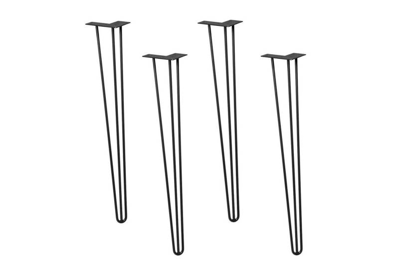 WAGNER design yourself Möbelfuß Möbelbein/Tischbein - HAIRPIN LEGS 4er Set - Retro Style - 12 x 12 x 71 cm in diversen Farben, Bein konisch/schräg verlaufend, mit integrierter Anschraubplatte von WAGNER design yourself