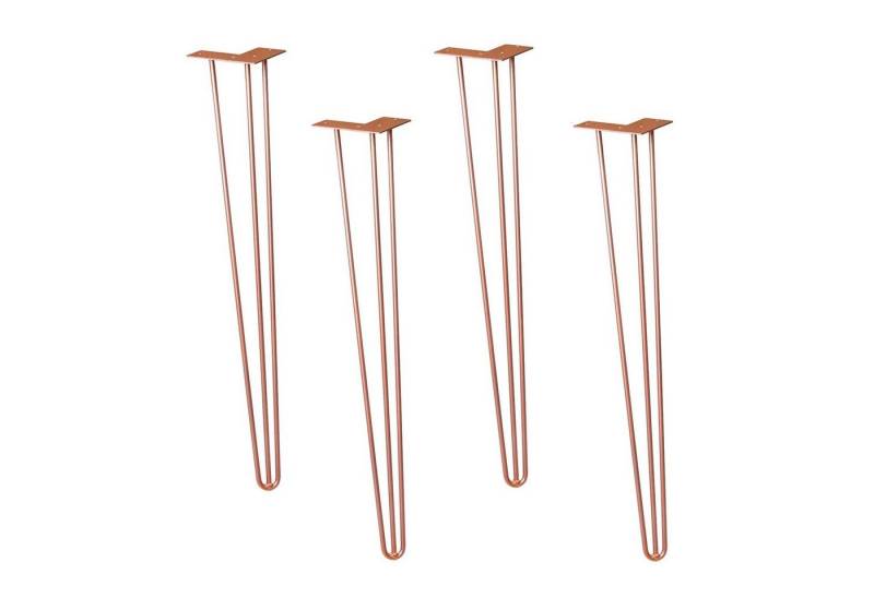 WAGNER design yourself Möbelfuß Möbelbein/Tischbein - HAIRPIN LEGS 4er Set - Retro Style - 12 x 12 x 71 cm in diversen Farben, Bein konisch/schräg verlaufend, mit integrierter Anschraubplatte von WAGNER design yourself