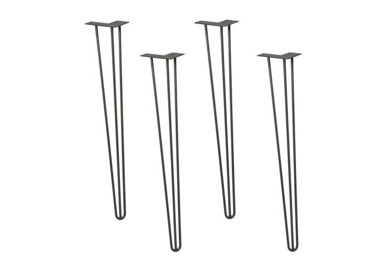 WAGNER design yourself Möbelfuß Möbelbein/Tischbein - HAIRPIN LEGS 4er Set - Retro Style - 12 x 12 x 71 cm in diversen Farben, Bein konisch/schräg verlaufend, mit integrierter Anschraubplatte von WAGNER design yourself