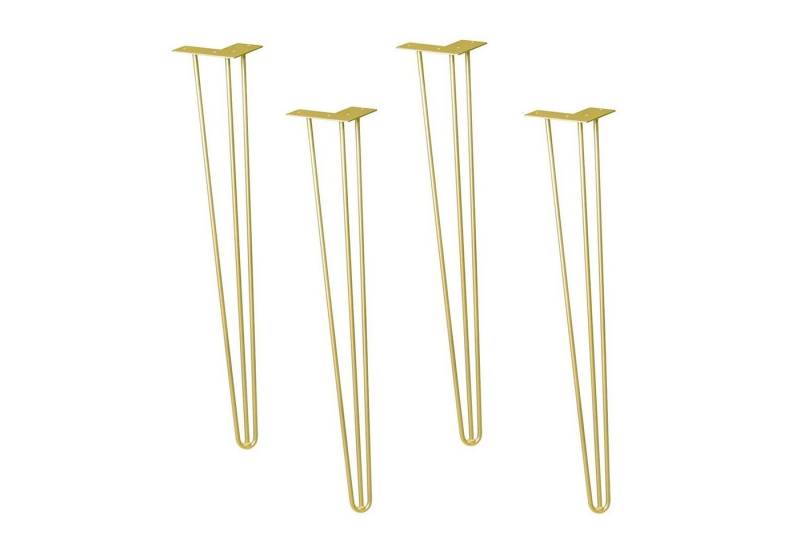WAGNER design yourself Möbelfuß Möbelbein/Tischbein - HAIRPIN LEGS 4er Set - Retro Style - 12 x 12 x 71 cm in diversen Farben, Bein konisch/schräg verlaufend, mit integrierter Anschraubplatte von WAGNER design yourself