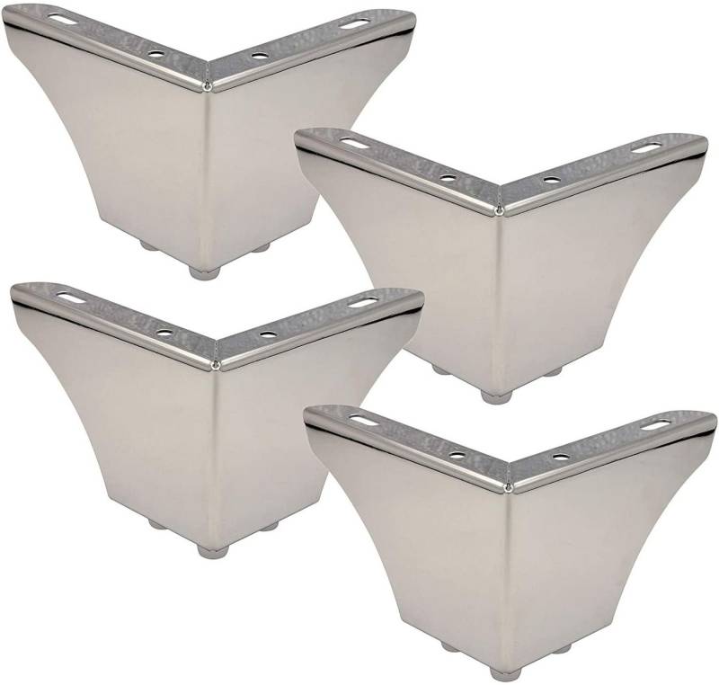 WAGNER design yourself Möbelfuß Möbelbeine / Tischbeine / Sofafüße - SOFA WINGS 4er Set - Stahl verchromt, Anschraubplatte, diverse Größen für Palettenmöbel im Landhausstil von WAGNER design yourself