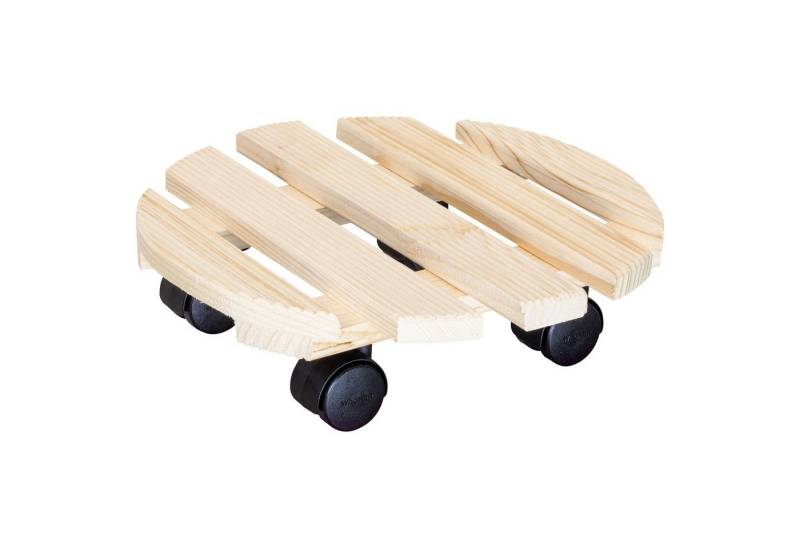 WAGNER design yourself Pflanzenroller COUNTRY in diversen Größen I für Innenbereich I rund und eckig I aus FSC® Massivholz, geriffelt, natur I Tragkraft 100 kg - Made in EU von WAGNER design yourself