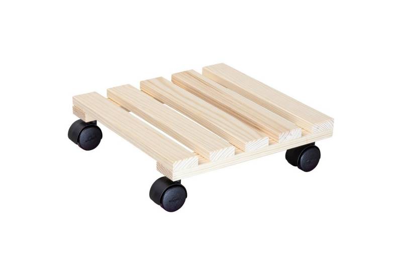 WAGNER design yourself Pflanzenroller PALETTI in diversen Größen I für Innenbereich I rund und eckig I aus FSC® Massivholz, natur I Tragkraft 100 kg - Made in EU von WAGNER design yourself