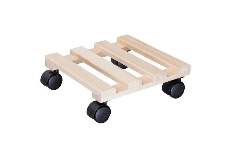 WAGNER design yourself Pflanzenroller PALETTI in diversen Größen I für Innenbereich I rund & eckig I softe & harte Rollen, aus FSC® Massivholz Buche, natur I Tragkraft 100 kg I Made in EU von WAGNER design yourself