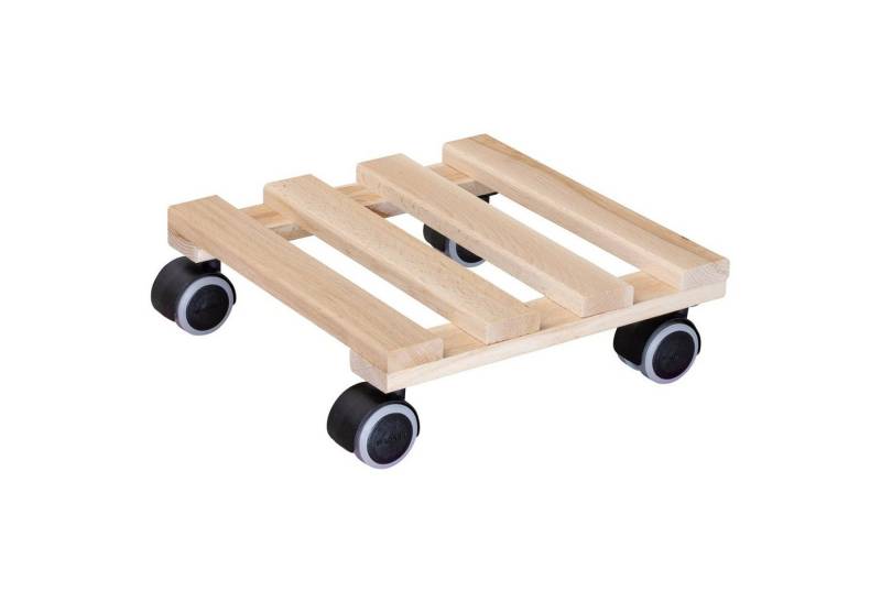 WAGNER design yourself Pflanzenroller PALETTI in diversen Größen I für Innenbereich I rund & eckig I softe & harte Rollen, aus FSC® Massivholz Buche, natur I Tragkraft 100 kg I Made in EU von WAGNER design yourself