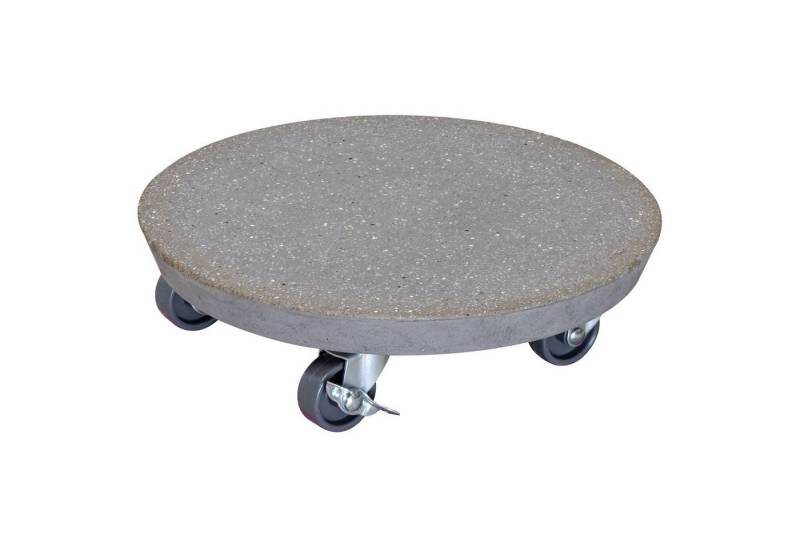 WAGNER design yourself Pflanzenroller STONE in diversten Größen I für Außenbereich + Innenbereich I aus Beton, Terrazzo- und Schiefer-Optik I helle & dunkle Ausführung I mit 2 Feststellern I Tragkraft 80-100 kg von WAGNER design yourself