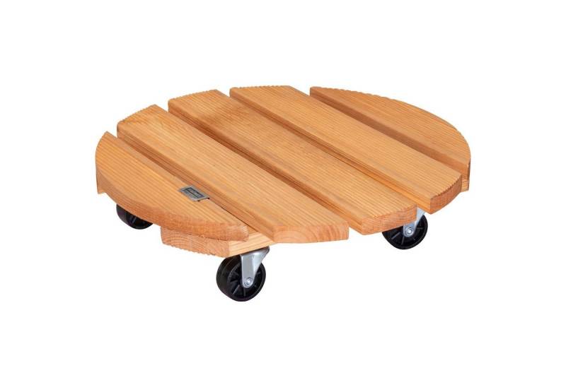 WAGNER design yourself Pflanzenroller TOSCANA diverse Größen I für außen & innen I rund & eckig I FSC® Massivholz, geriffelt, terracotta I Tragkraft 150 kg - Made in EU von WAGNER design yourself