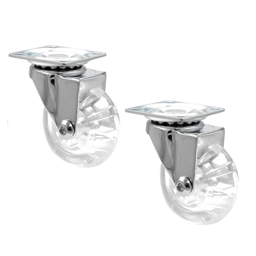 WAGNER Design-Lenkrolle - SKATERRAD - 2tlg. Set - Rad transparent, Gehäuse hochglanzpoliert, Durchmesser 50 mm, inkl. Anschraubplatte, Tragkraft 40 kg - 03108502 von WAGNER design yourself