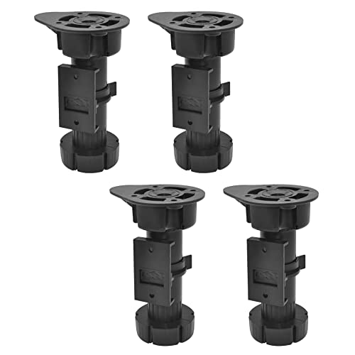 WAGNER Küchenfuß/Möbelfuß/Verstellfuß/Sockelverstellfuß 4tlg. Set - KÜCHEN VERSTELLFUSS - Kunststoff, schwarz, Durchmesser Ø 46 x 100-120 mm mit Anschraubplatte - 12039500 von WAGNER