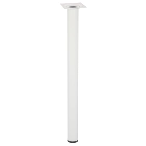 WAGNER Möbelbein/Tischbein/Möbelfuß Classic Retro - Ø 30 x 400 mm, integrierte Anschraubplatte 60 x 60 mm, Innengewinde Ø 10 mm, Stahl pulverbeschichtet weiß- 12164001 von WAGNER